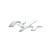 Silver metal emblem featuring the stylized 'SRT' logo for a vehicle grille accent.