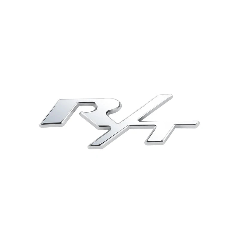 Silver metal emblem featuring the stylized 'SRT' logo for a vehicle grille accent.