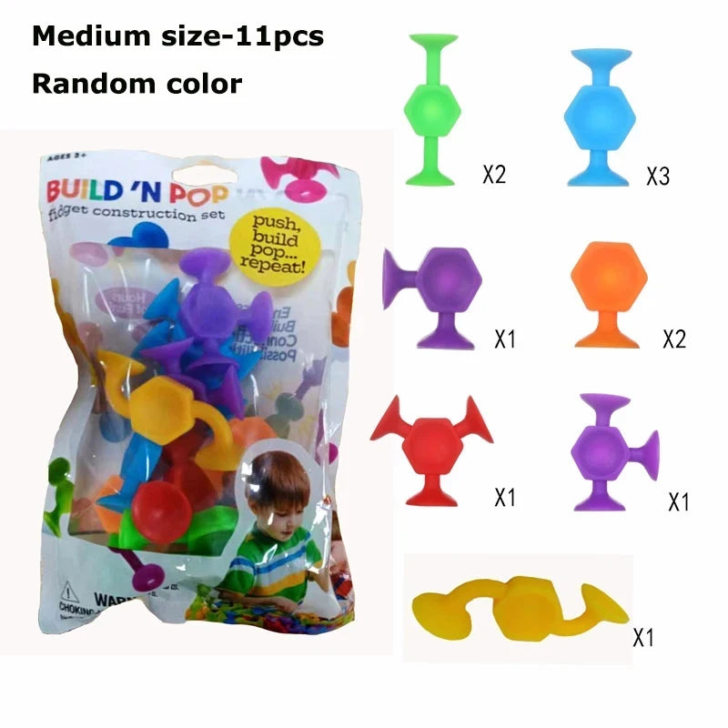 Soft Silicone Animal Building Blocks with Suction Cups