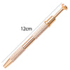 A gold-colored 4-prong precision pick-up claw tool for jewelry making, shown in profile.