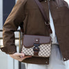 Men's Jacquard Crossbody Bag with Waterproof Finish
