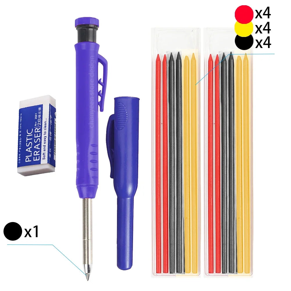Precision Carpenter's Mechanical Pencil with Integrated Sharpener