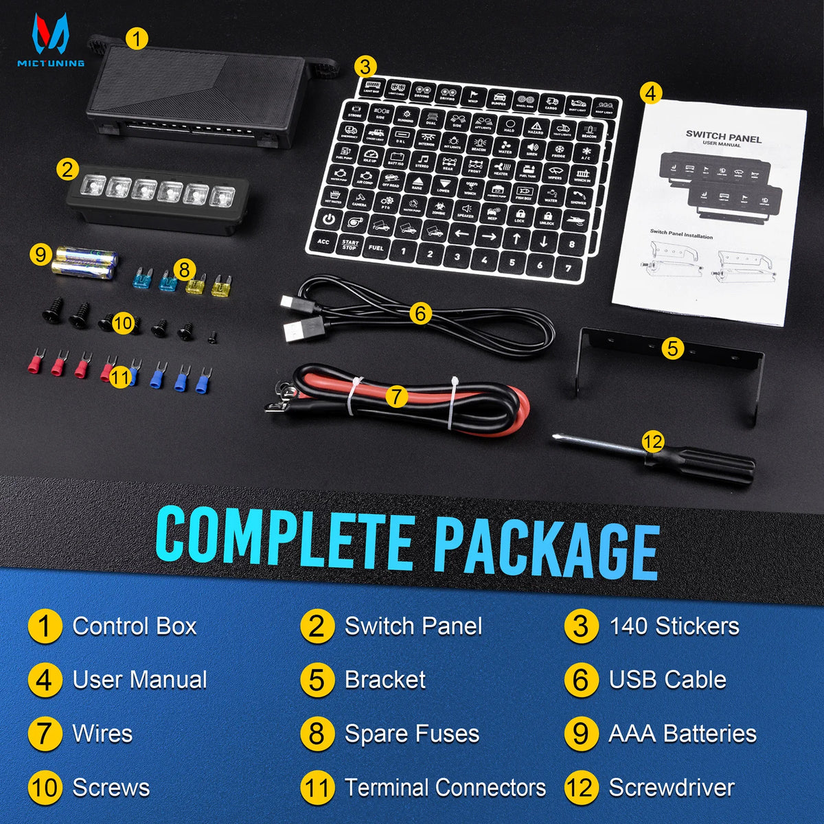 6 Gang Wireless Switch Panel with Remote Control Box