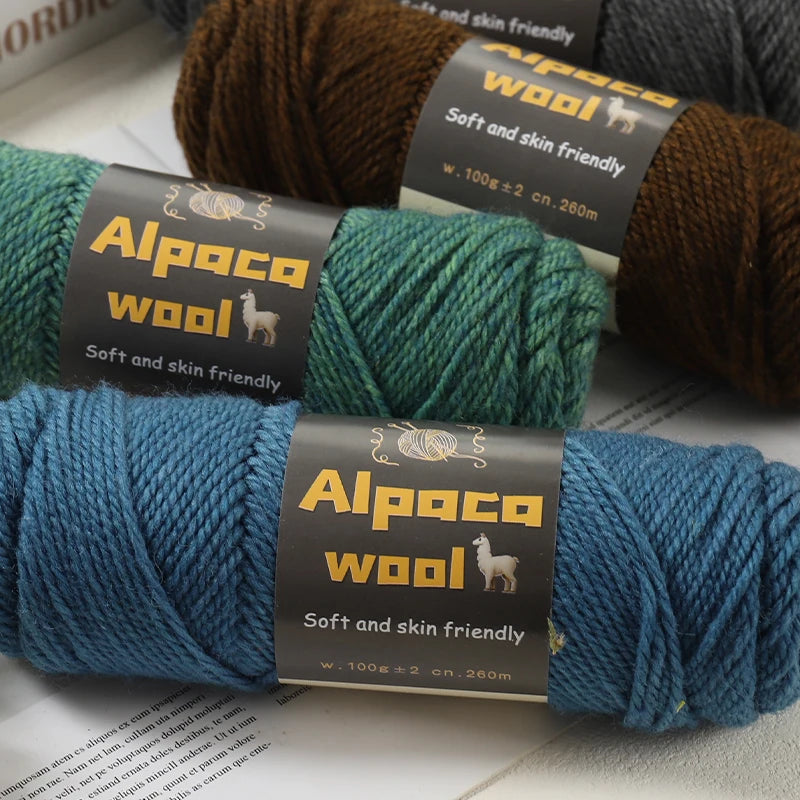 Chunky Alpaca Wool Knitting Yarn – 500g Multi-Color Set for Cozy Winter Projects