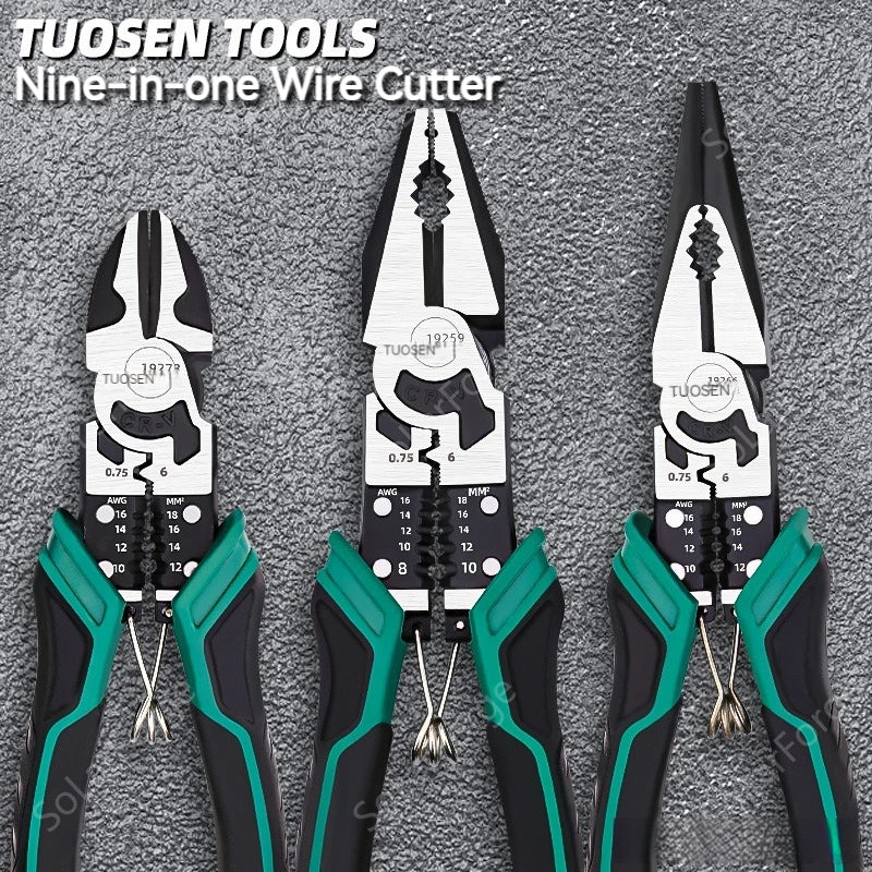 9-in-1 Multifunctional Wire Stripping Pliers with Crimping Action