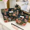 Vintage Floral Cosmetic Bag - Portable Makeup & Toiletry Organizer