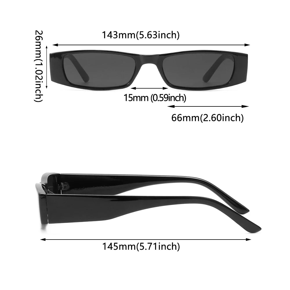 Lunettes de Soleil Rectangle Panthère Vintage