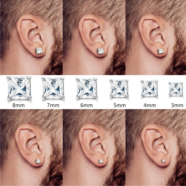Hypoallergenic 316L Stainless Steel CZ Stud Earrings
