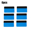 Six black and blue suede felt squeegees for car vinyl wrap and window tint installation