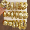 Vintage Gold Plated Hoop Earring Set