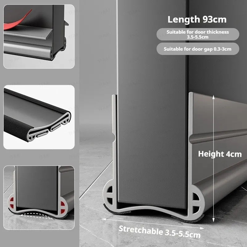 Flexible Door Draft Stopper with Soundproofing Seal