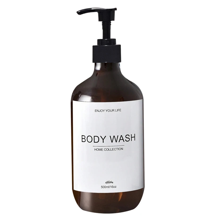 Refillable Shampoo & Body Wash Dispenser Bottle with Pump (500ml)