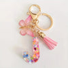 Pink Glitter Butterfly Keychain with Tassel