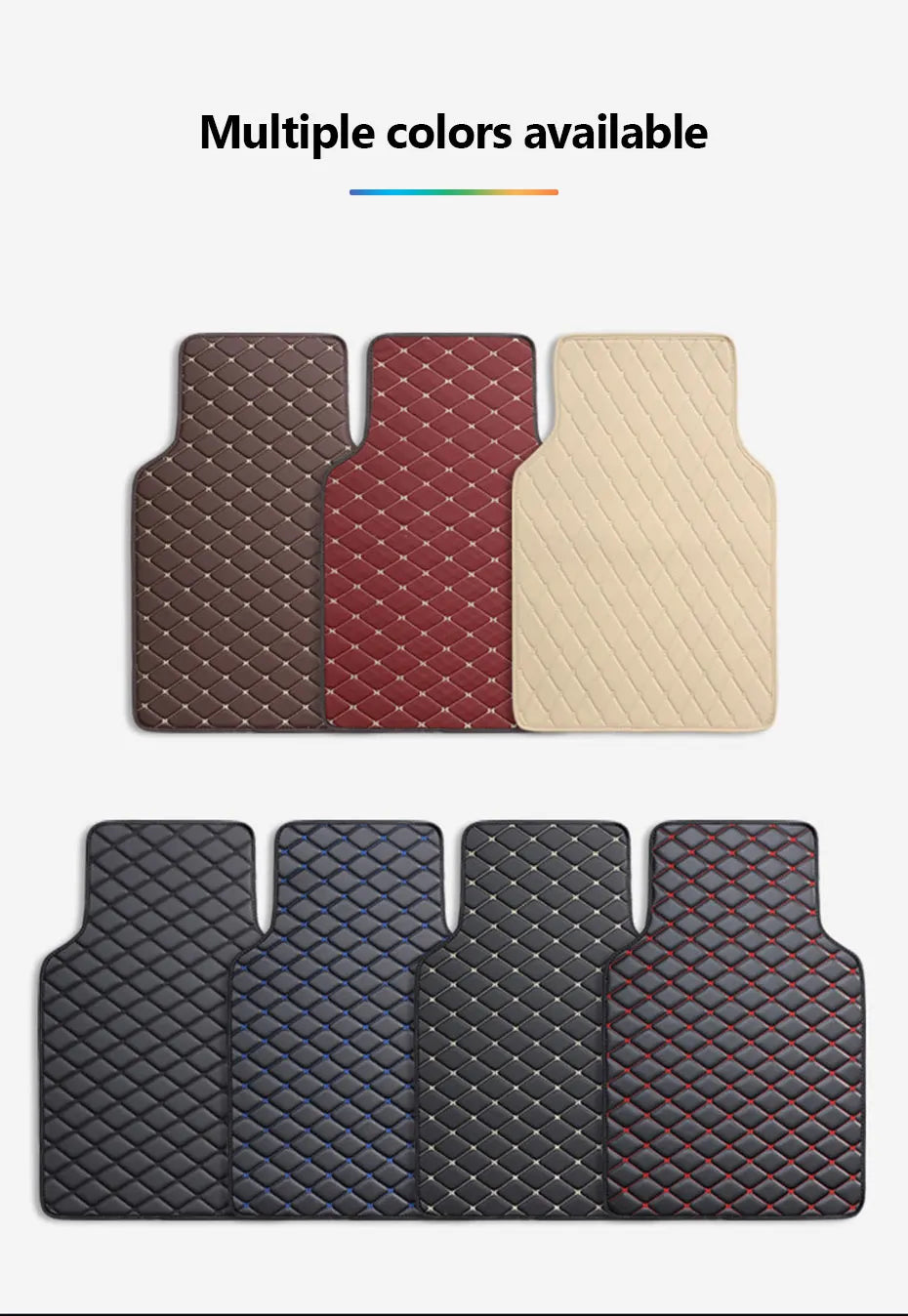 Universal All-Weather 4-Piece PU Leather Car Floor Mats
