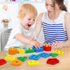 Montessori Wooden Shape Sorting Stacking Toy for Toddlers