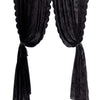 Black Floral Lace Sheer Curtain Panel with Rod Pocket