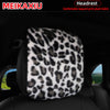 Leopard Print Plush Car Headrest Cover, Set of 2