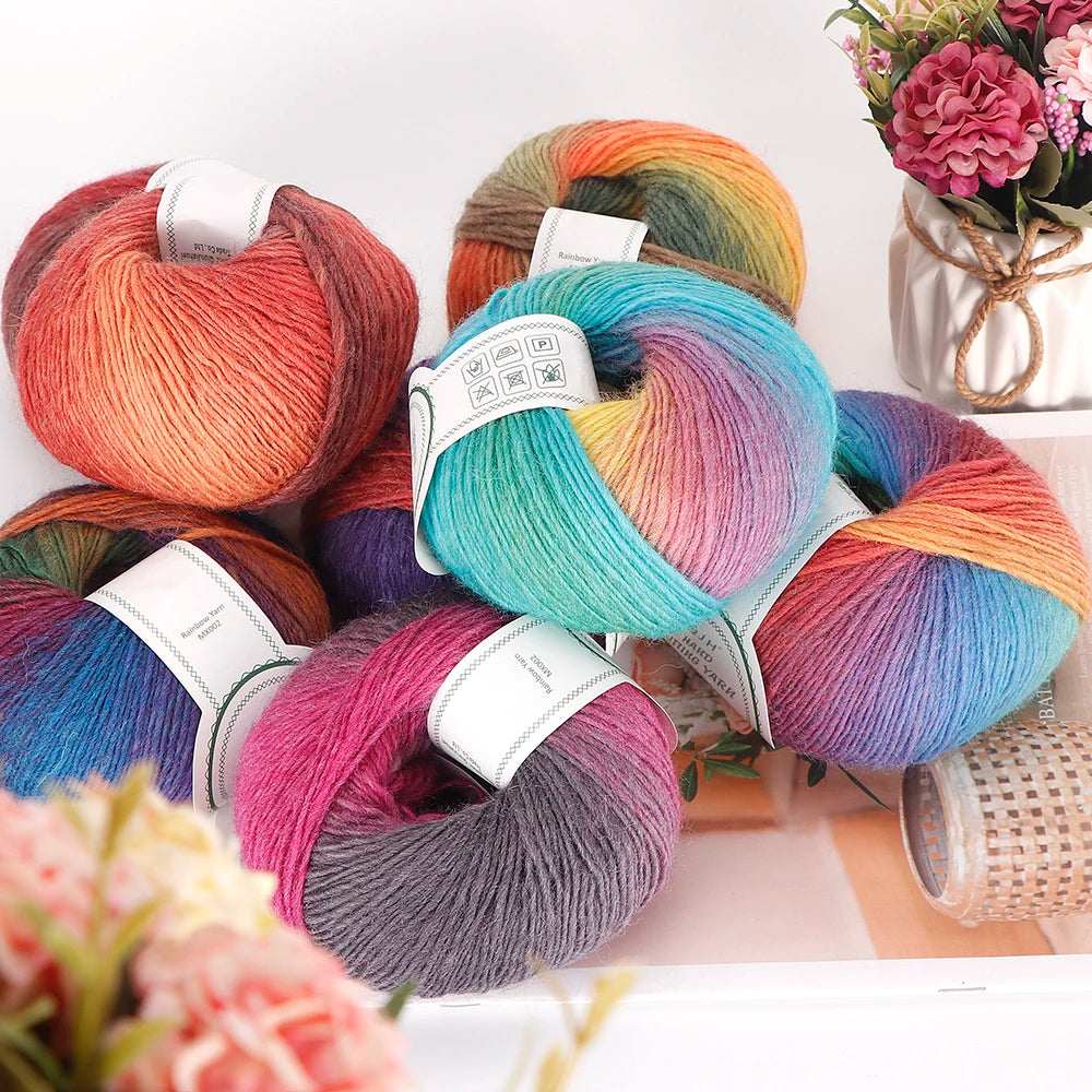 Multicolor Gradient Wool Yarn for Knitting and Crochet