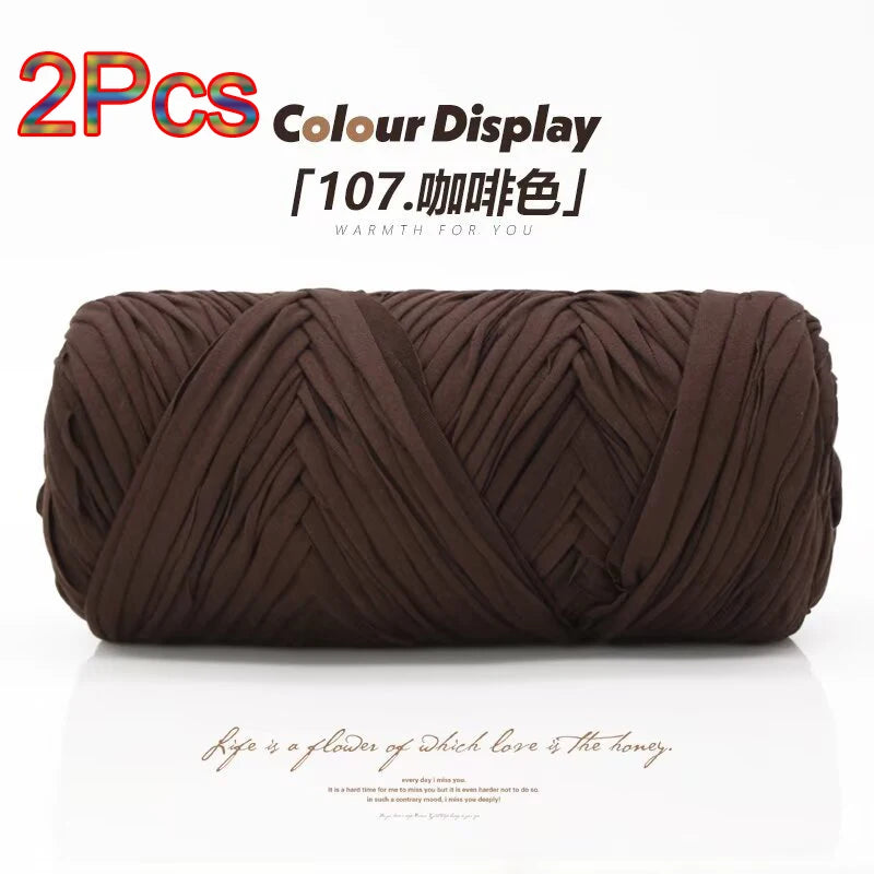 Elastic T-Shirt Yarn for Crochet and Knitting (2-Pack, 50m Each)