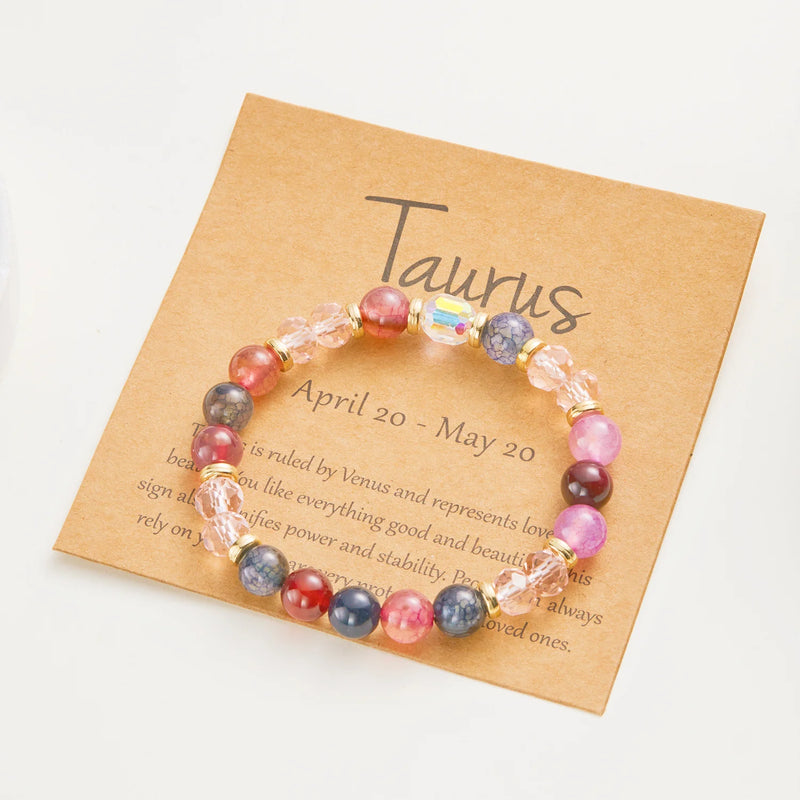 Zodiac Kristall-Armband mit Perlen