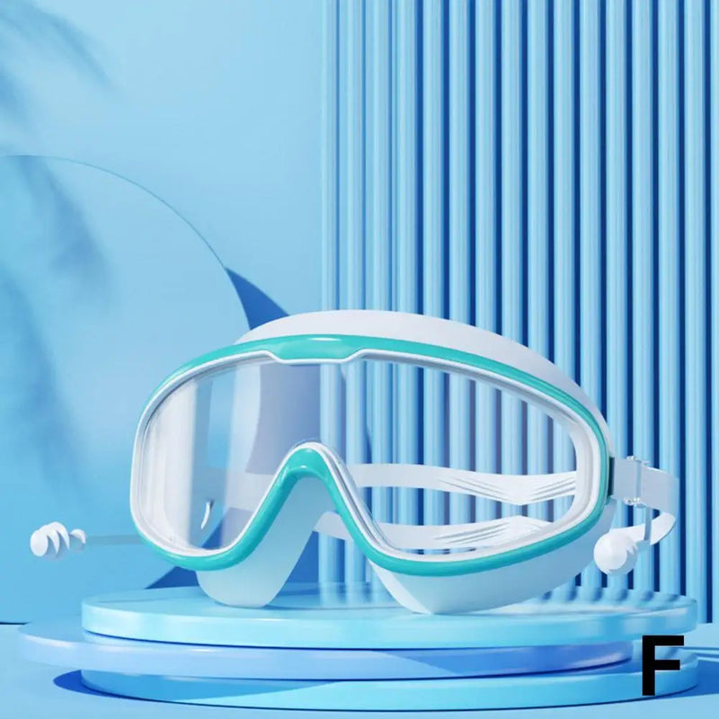 Anti-Fog Swim Goggles with Integrated Earplugs