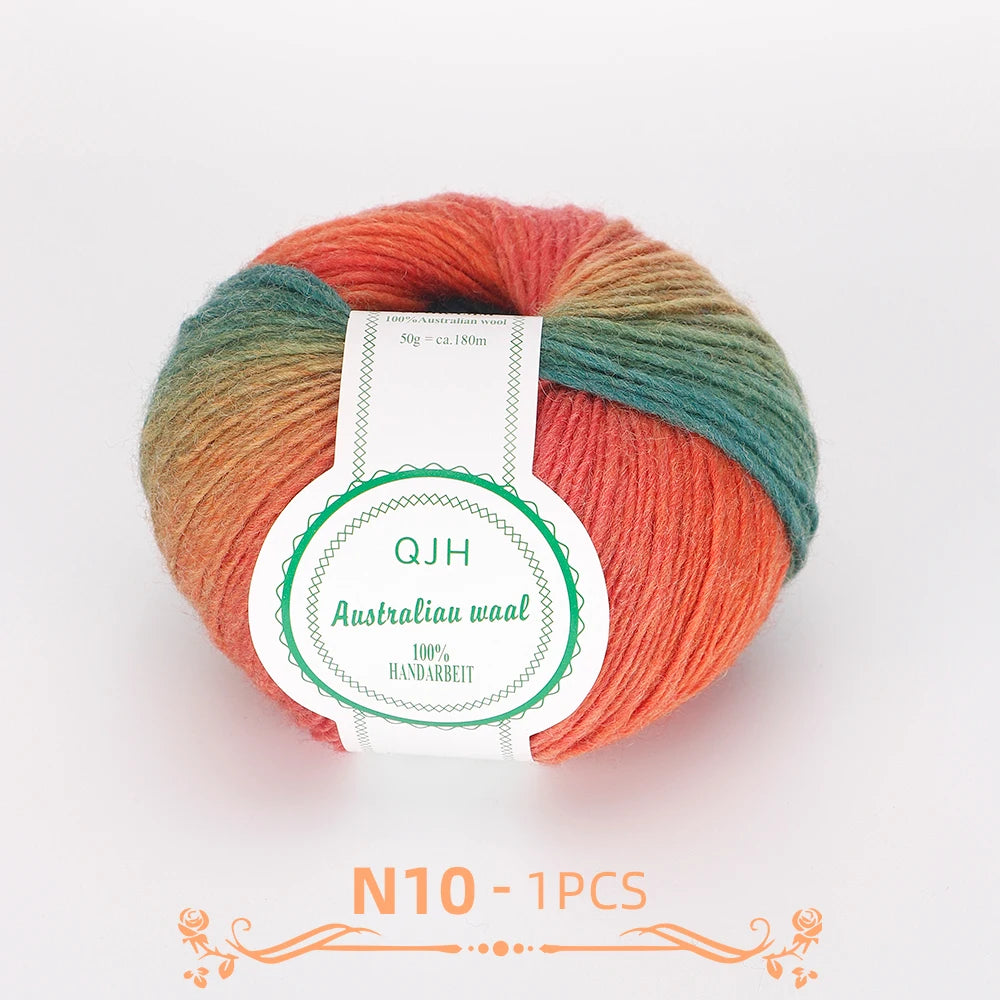 Multicolor Gradient Wool Yarn for Knitting and Crochet