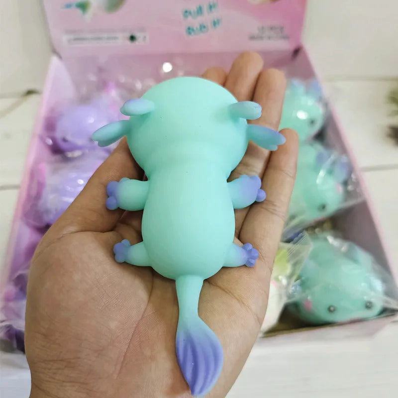 Axolotl Squeeze Ball Stress Relief Toy - Slow Rising Squishy for Kids and Adults