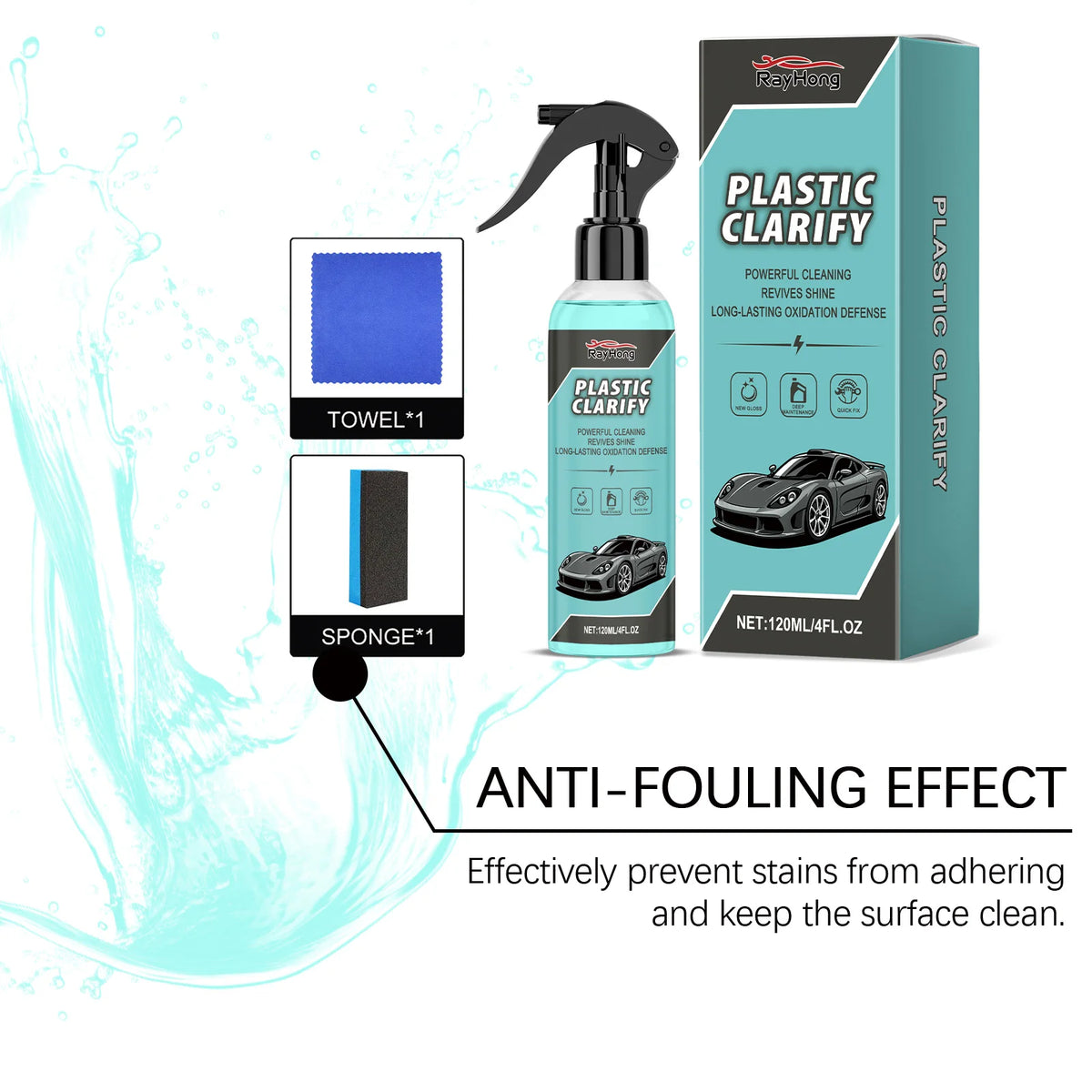 Bouteille d'époxy pour plastiques automobiles, avec boîte et outils de nettoyage