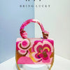Sequin Floral Evening Clutch with Chain