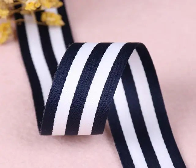 Striped Grosgrain Ribbon – Double-Sided Polyester Cotton, 1 Inch Wide