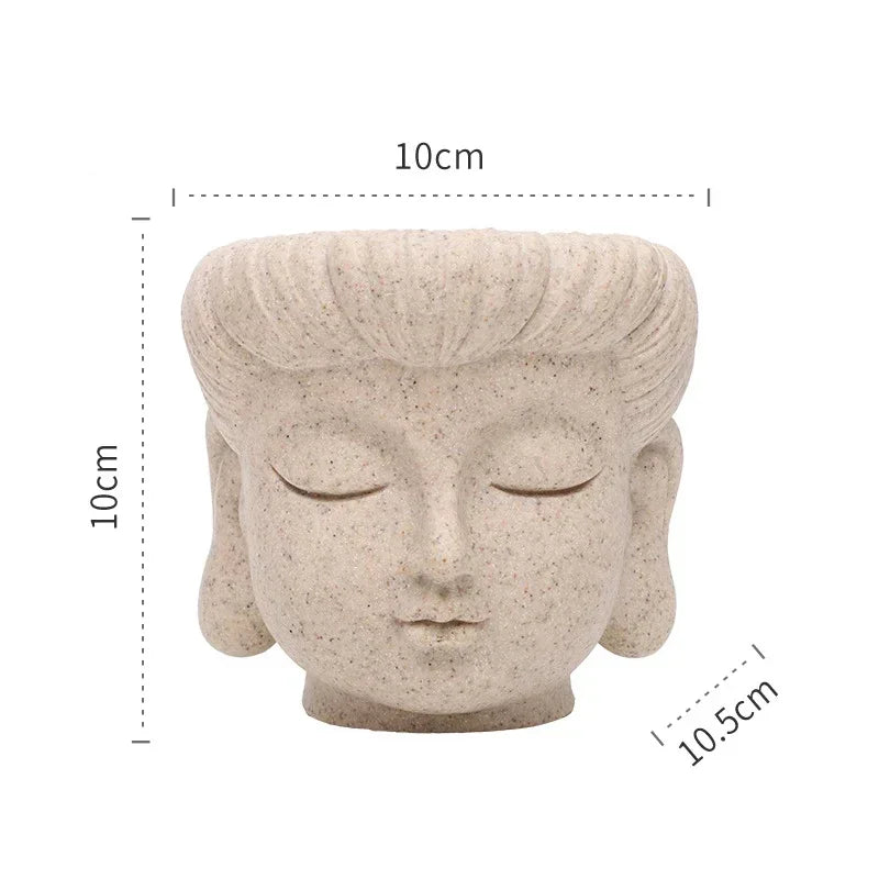 Buddha Head Resin Succulent Planter
