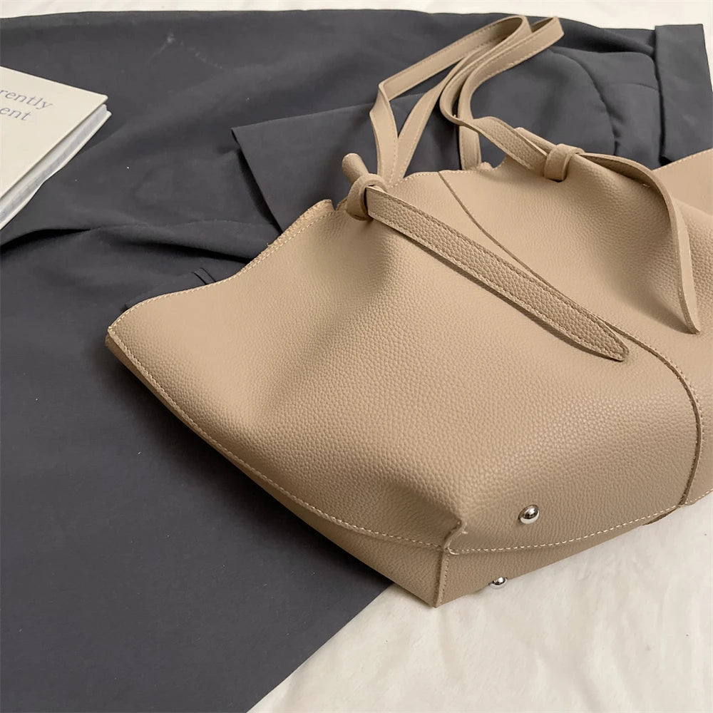 Soft PU Leather 2-in-1 Tote Bag Set for Women