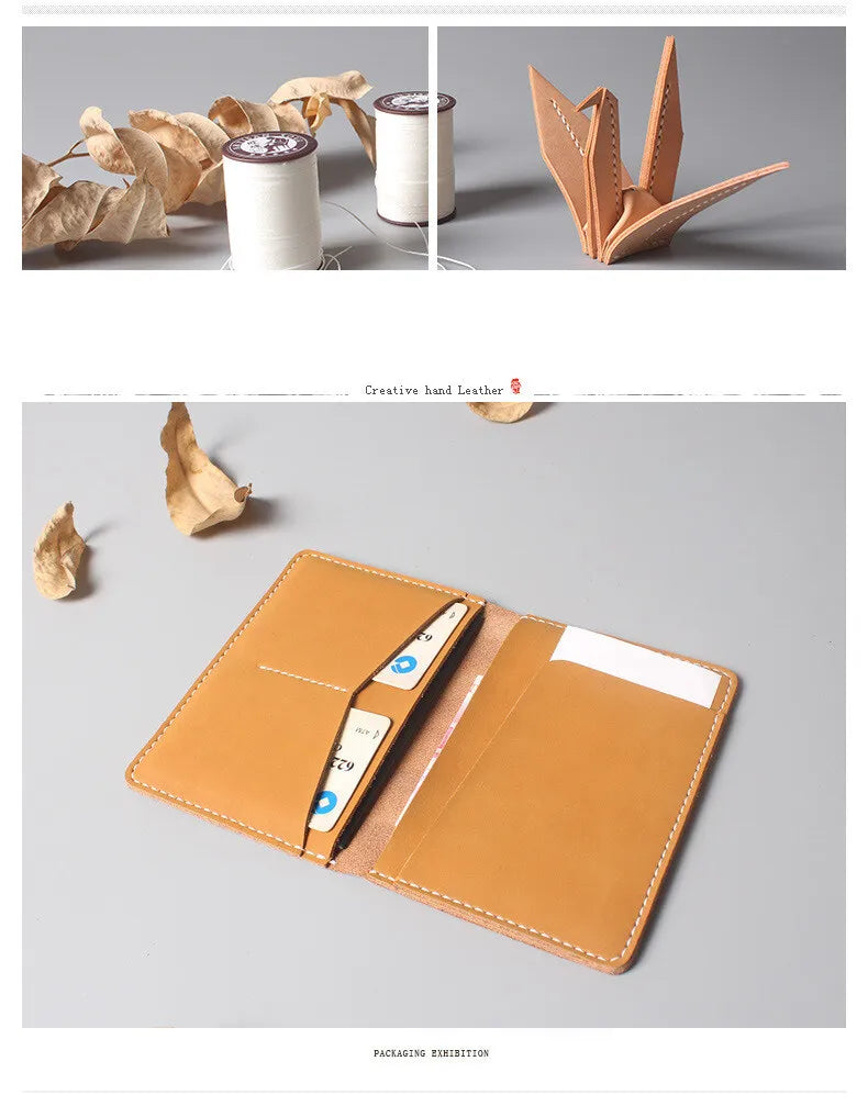 Genuine Leather Passport Holder with Card Slots