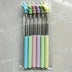 A set of five retractable teacher pointers with colorful tips and colored shafts.