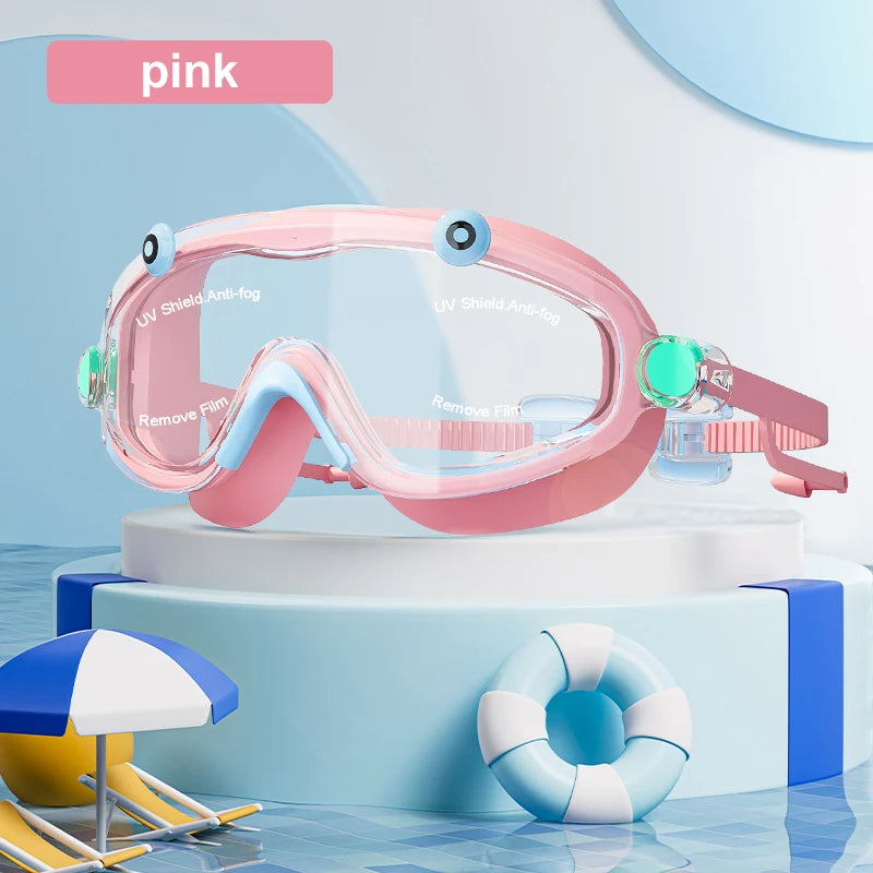 Panorama-Schwimmbrille für Kinder mit Ohrstöpseln