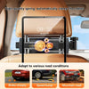 A tablet holder clamps onto a car headrest using a high-quality spring mechanism for secure mounting.