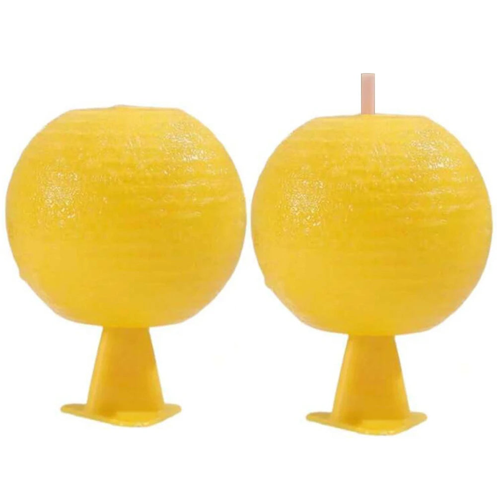 Yellow sticky fruit fly trap ball for indoor and outdoor pest control
