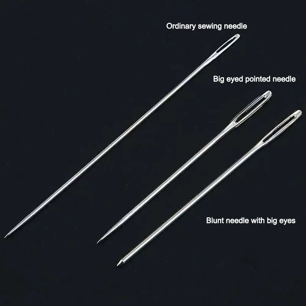 Stainless Steel Sewing Needle Set with Large Eye Design
