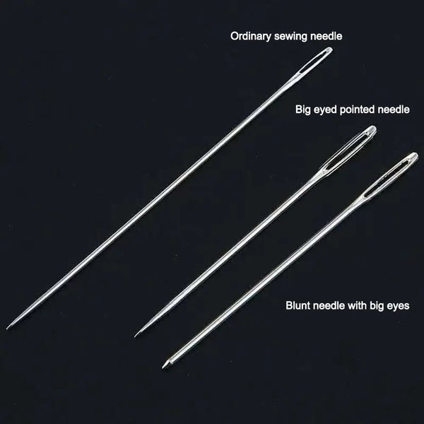 Stainless Steel Sewing Needle Set with Large Eye Design