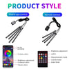 RGB LED car interior ambient light kit with mobile app and remote control features