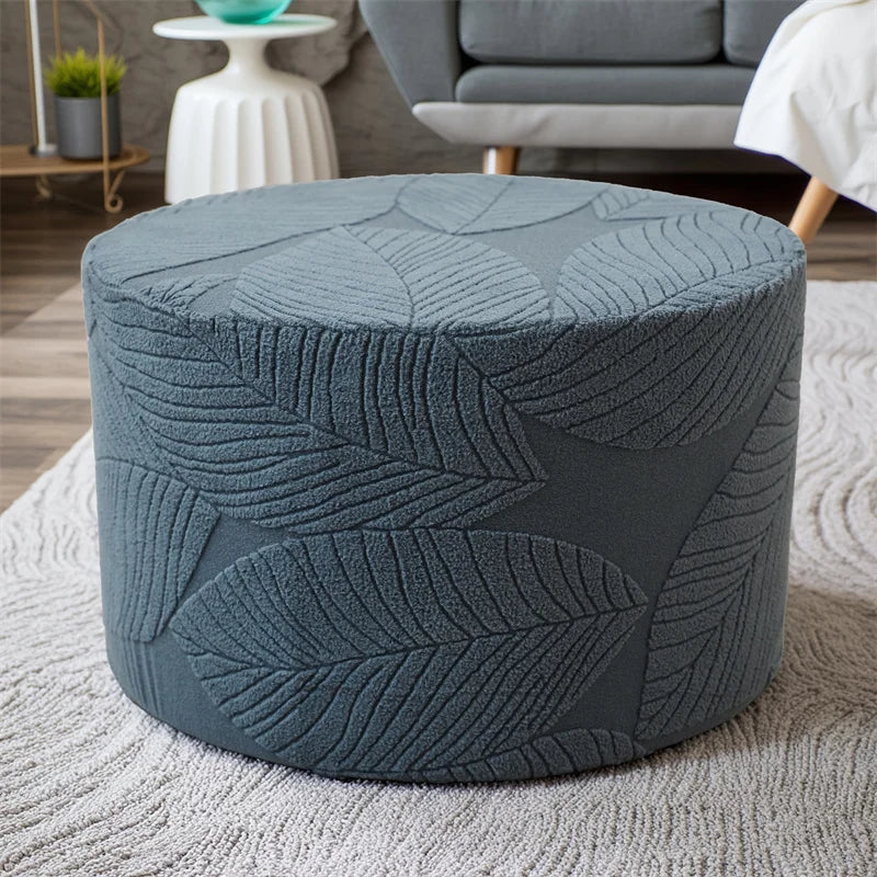 Jacquard Stretch Ottoman Cover with Elastic Edges