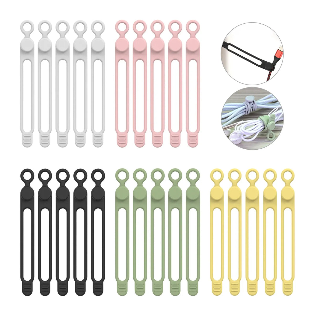 Reusable Silicone Cable Ties for Cord Organization