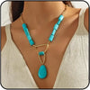 Boho Gold Turquoise Pendant Necklace