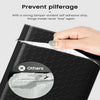 A hand is shown applying a self-adhesive strip to an opaque bubble mailer to prevent pilferage.