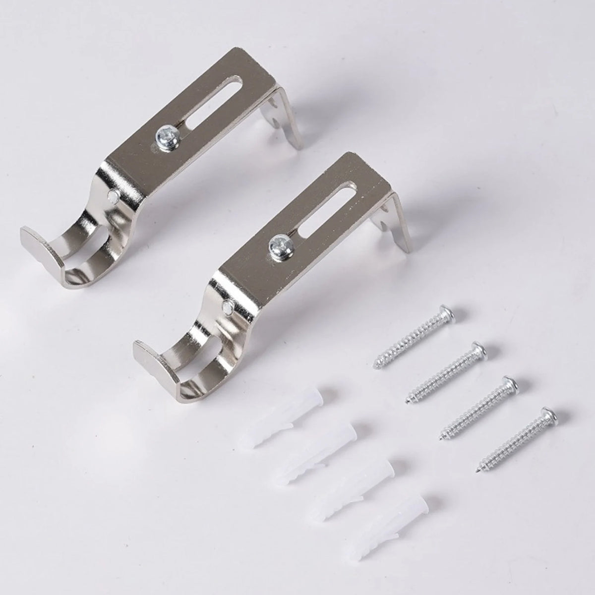 Adjustable Wall-Mounted Curtain Rod Brackets (Set of 2)
