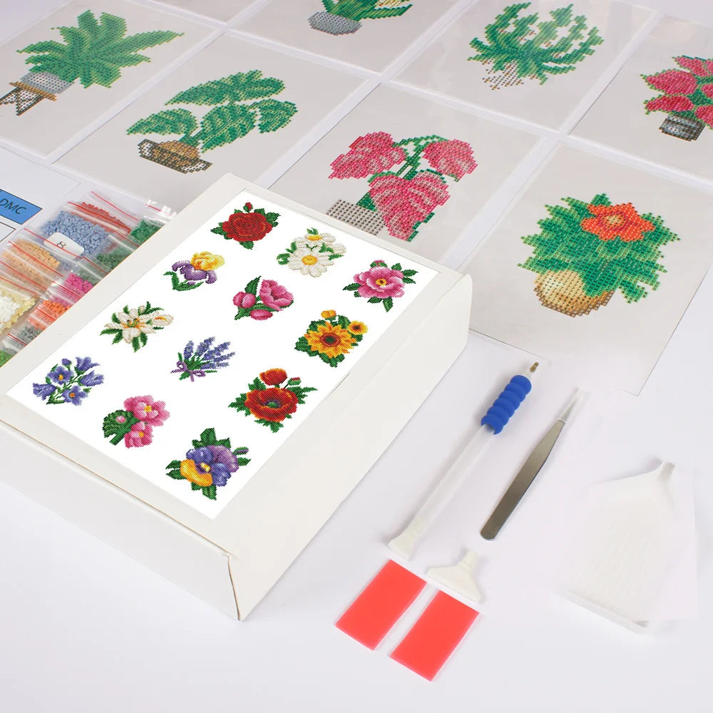 5D DIY Diamond Painting Kit – Floral Rose Art Set for Home Decor
