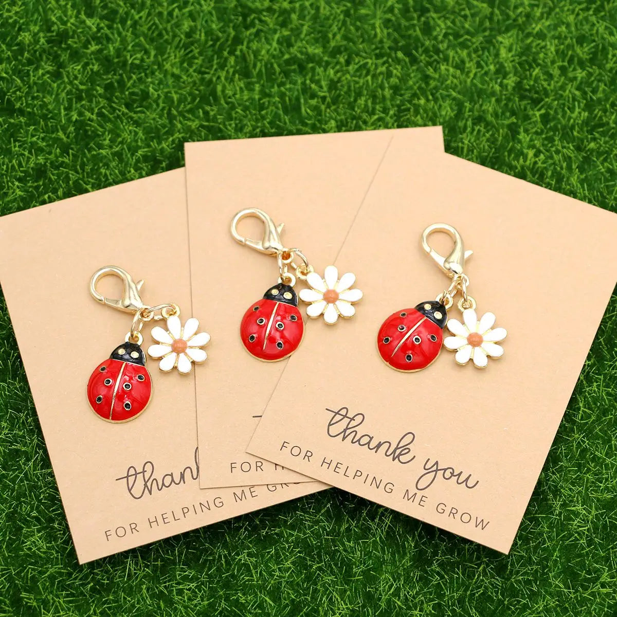 Cute Ladybug Daisy Keychain Charm