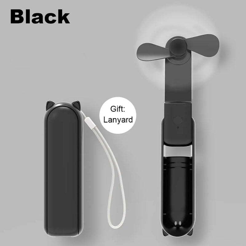 Foldable Mini Fan with Power Bank