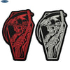 Glow-in-the-Dark Skull Biker Patch with Hook & Loop Backing