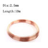A coil of rose gold-colored enameled copper wire with a diameter of 2.5mm and a length of 10 meters.
